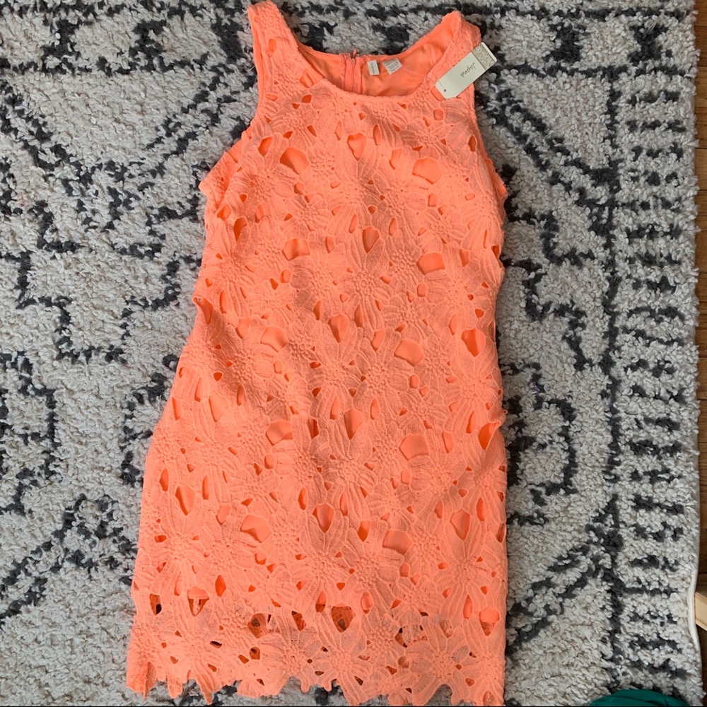 Bright pink lace dress